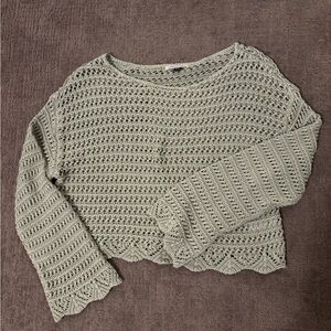 American Eagle Oversized Wide Neck Crochet Sweater